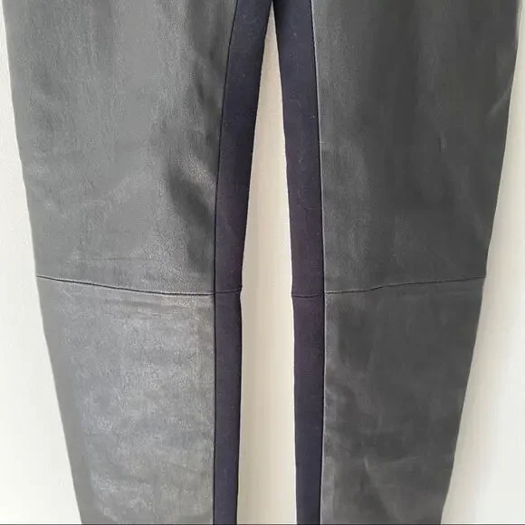 Maje Smarta Black Lamb Leather Stretch Leggings Small NWTS